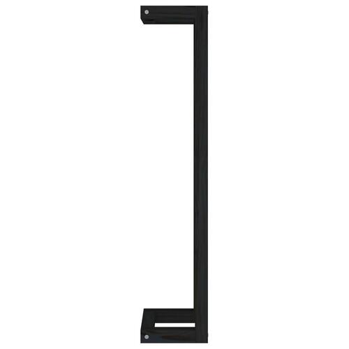Håndklædeholder 23x18x90 cm massivt fyrretræ sort