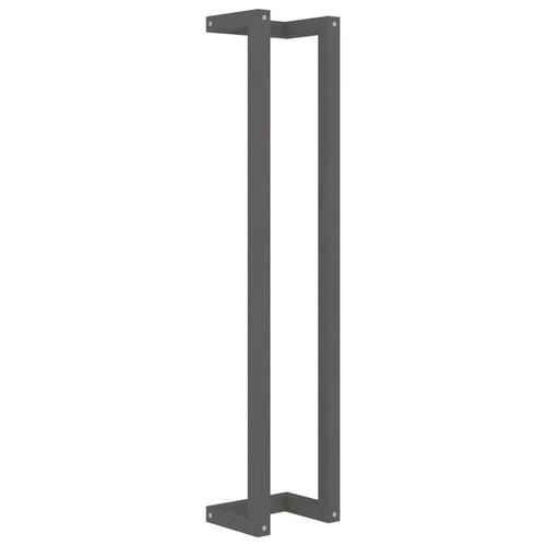 Håndklædeholder 23x18x110 cm massivt fyrretræ grå