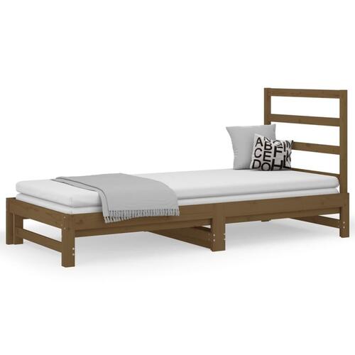Daybed med udtræk 2x(90x200) cm massivt fyrretræ gyldenbrun