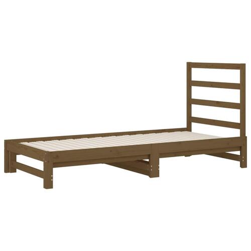 Daybed med udtræk 2x(90x200) cm massivt fyrretræ gyldenbrun