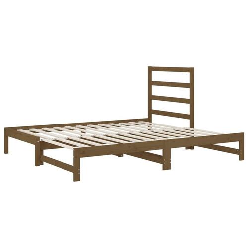 Daybed med udtræk 2x(90x200) cm massivt fyrretræ gyldenbrun