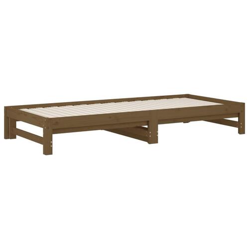 Daybed med udtræk 2x(90x200) cm massivt fyrretræ gyldenbrun