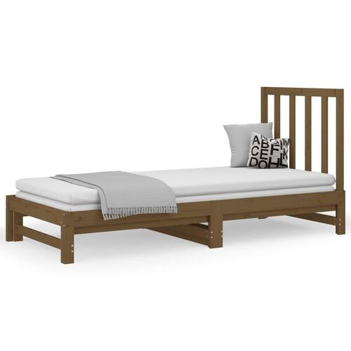 Daybed med udtræk 2x(90x200) cm massivt fyrretræ gyldenbrun