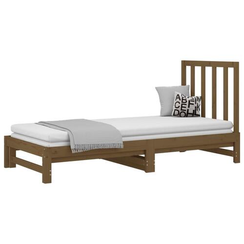 Daybed med udtræk 2x(90x200) cm massivt fyrretræ gyldenbrun