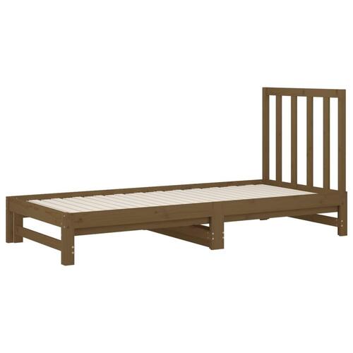 Daybed med udtræk 2x(90x200) cm massivt fyrretræ gyldenbrun