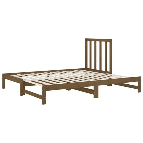 Daybed med udtræk 2x(90x200) cm massivt fyrretræ gyldenbrun