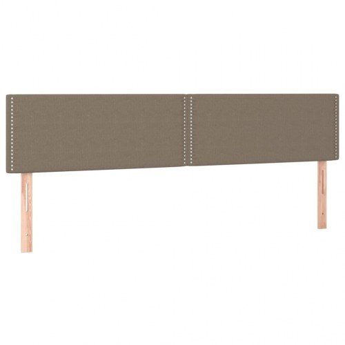 Sengegavl i stof 180 × 5 × 78/88 cm - gråbrun, polstret med nitter