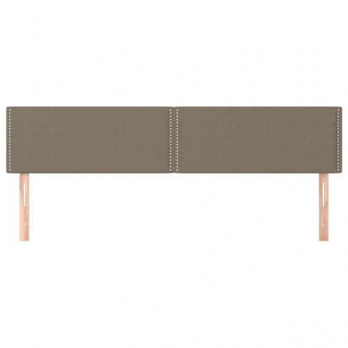Sengegavl i stof 180 × 5 × 78/88 cm - gråbrun, polstret med nitter