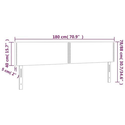 Sengegavle 2 stk. 90x5x78/88 cm stof gråbrun