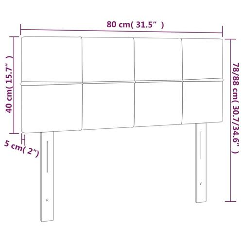 Sengegavl 80x5x78/88 cm stof cremefarvet