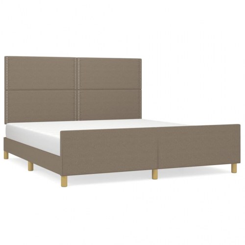 Sengeramme uden madras 180×200 cm - stof gråbrun med justerbar sengegavl