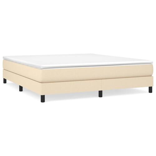 Sengeramme 180x200 cm stof cremefarvet
