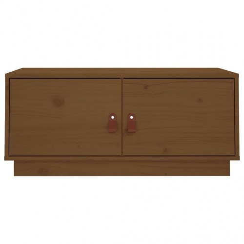 Sofabord 80x50x35 cm massivt fyrretræ gyldenbrun