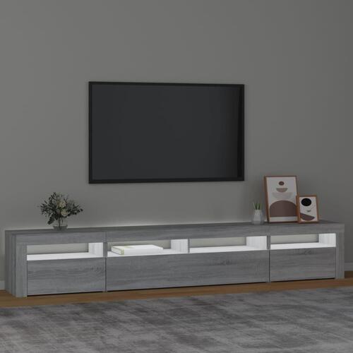 Tv-skab med LED-lys 240x35x40 cm grå sonoma-eg