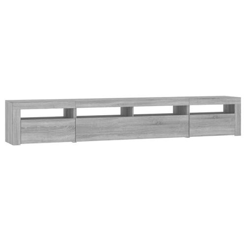 Tv-skab med LED-lys 240x35x40 cm grå sonoma-eg