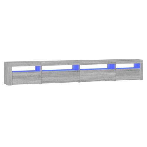 Tv-skab med LED-lys 270x35x40 cm Grå sonoma-eg