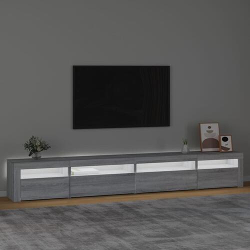 Tv-skab med LED-lys 270x35x40 cm Grå sonoma-eg