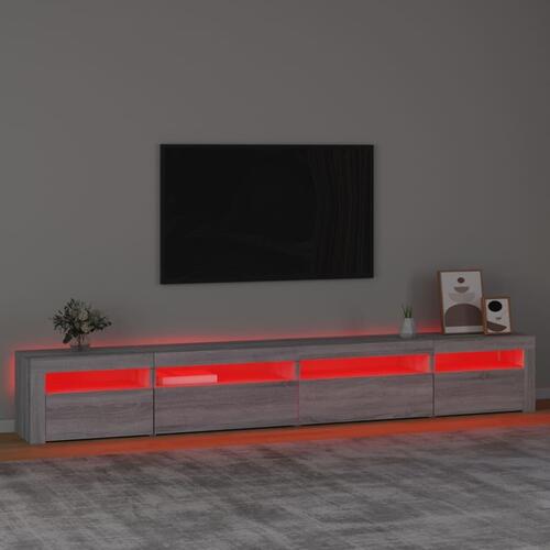 Tv-skab med LED-lys 270x35x40 cm Grå sonoma-eg
