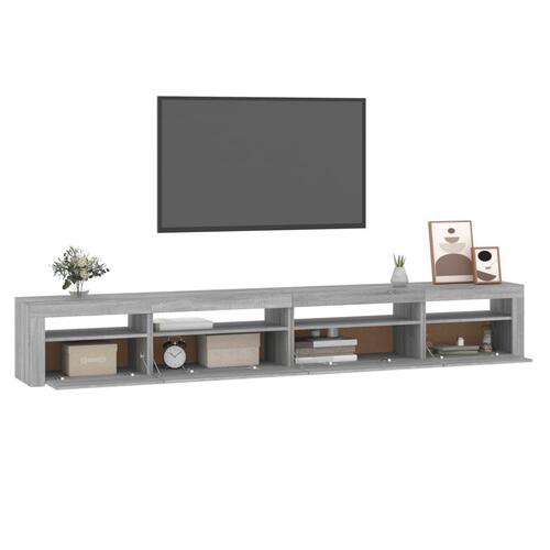 Tv-skab med LED-lys 270x35x40 cm Grå sonoma-eg