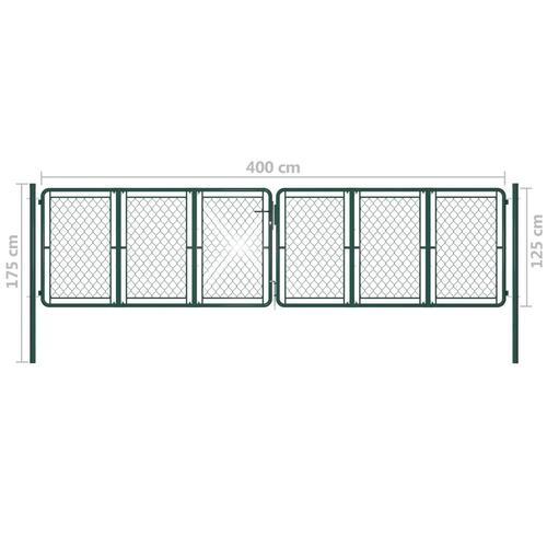Havelåge 400 x 125 cm stål grøn