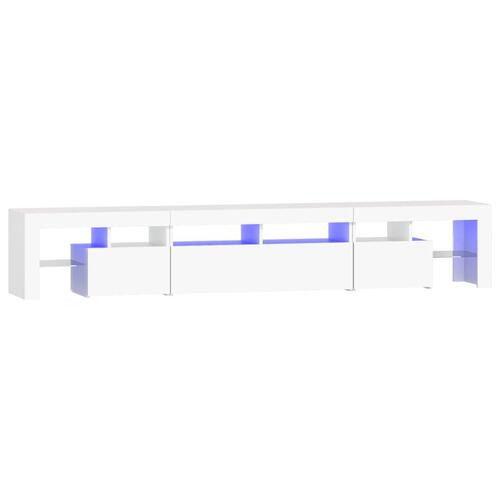 Tv-skab med LED-lys 230x36,5x40 cm hvid
