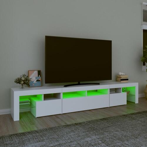 Tv-skab med LED-lys 230x36,5x40 cm hvid