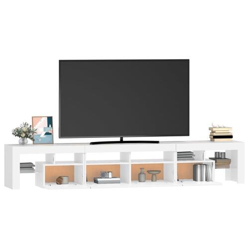 Tv-skab med LED-lys 230x36,5x40 cm hvid