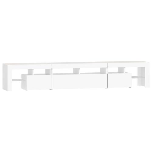 Tv-skab med LED-lys 230x36,5x40 cm hvid