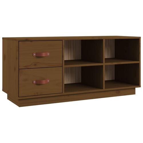 Skobænk 100x34x45 cm massivt fyrretræ gyldenbrun
