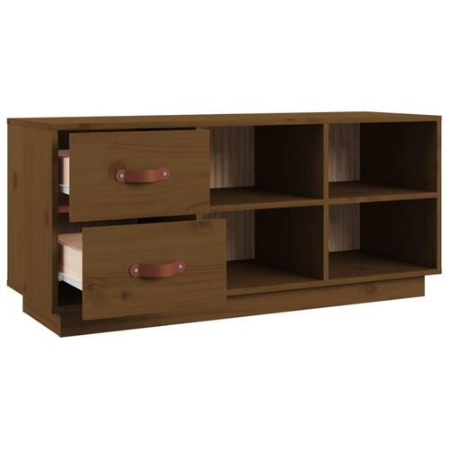 Skobænk 100x34x45 cm massivt fyrretræ gyldenbrun