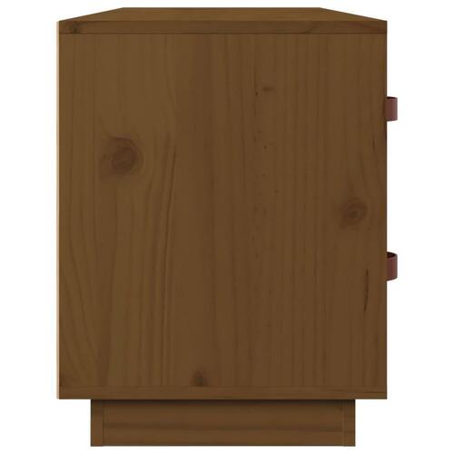 Skobænk 100x34x45 cm massivt fyrretræ gyldenbrun