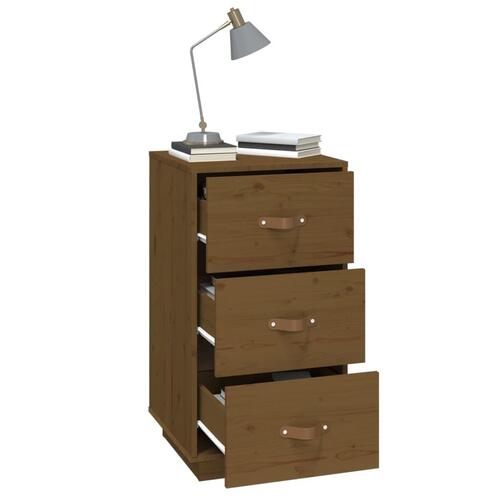 Sengeborde 2 stk. 40x40x75 cm massivt fyrretræ gyldenbrun