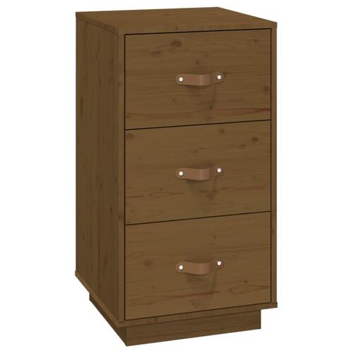 Sengeborde 2 stk. 40x40x75 cm massivt fyrretræ gyldenbrun