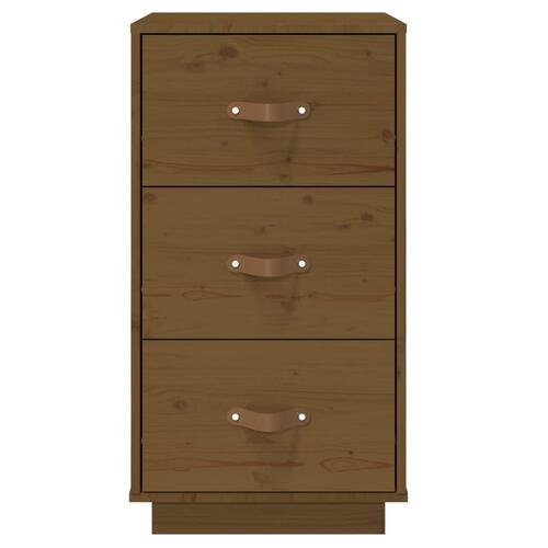 Sengeborde 2 stk. 40x40x75 cm massivt fyrretræ gyldenbrun