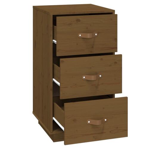 Sengeborde 2 stk. 40x40x75 cm massivt fyrretræ gyldenbrun