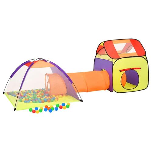 Legetelt til børn 338x123x111 cm 250 bolde flerfarvet