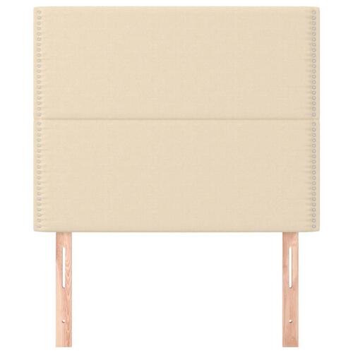 Sengegavle 2 stk. 100x5x78/88 cm stof cremefarvet