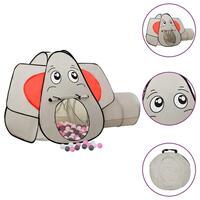Legetelt til børn 174x86x101 cm 250 bolde elefant grå