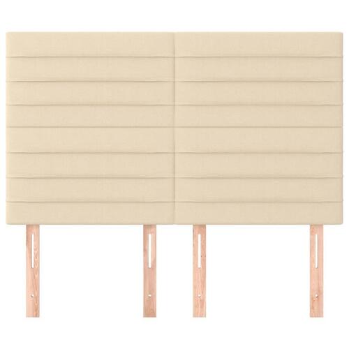 Sengegavle 4 stk. 72x5x78/88 cm stof cremefarvet