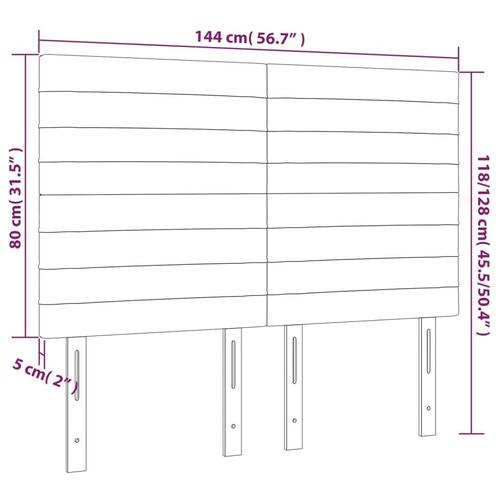 Sengegavle 4 stk. 72x5x78/88 cm stof cremefarvet