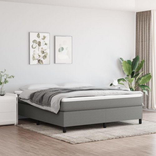 Boxspring sengeramme 160×200 cm i stof - mørkegrå