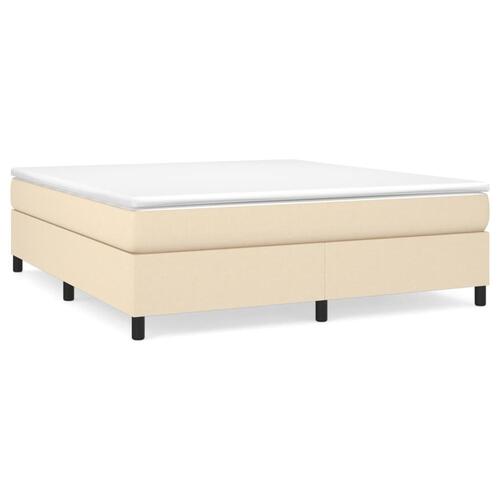 Sengeramme 160x200 cm stof cremefarvet
