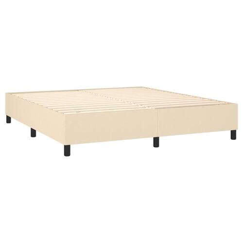 Sengeramme 160x200 cm stof cremefarvet