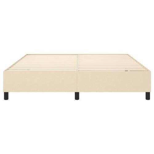 Sengeramme 160x200 cm stof cremefarvet