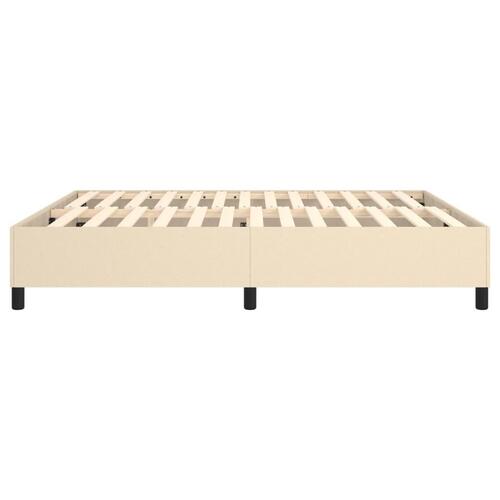 Sengeramme 160x200 cm stof cremefarvet