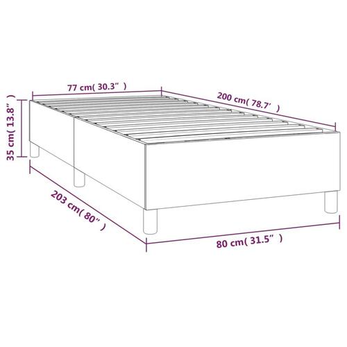 Sengeramme til kontinentalseng 80x200 cm stof lysegrå