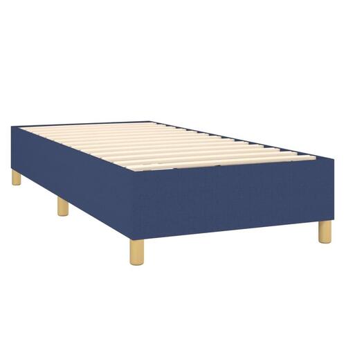 Sengeramme 90x190 cm stof blå