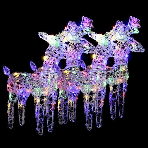 Julerensdyr 4 stk. 160 LED'er akryl flerfarvet lys