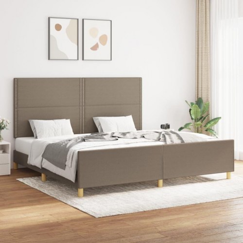 Sengeramme uden madras 200 x 200 cm - stof gråbrun