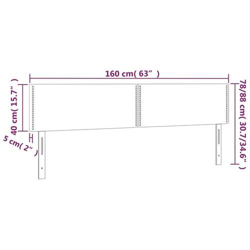 Sengegavle 2 stk. 80x5x78/88 cm stof gråbrun